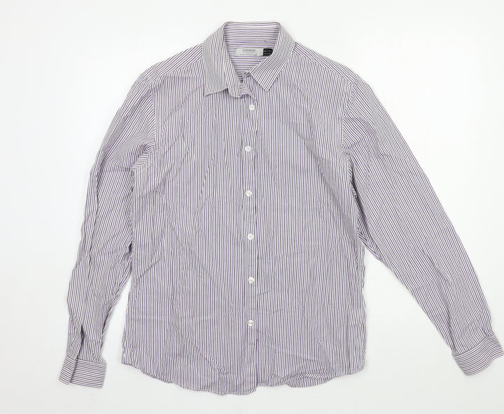Topman Mens Blue Striped Button-Up Size M