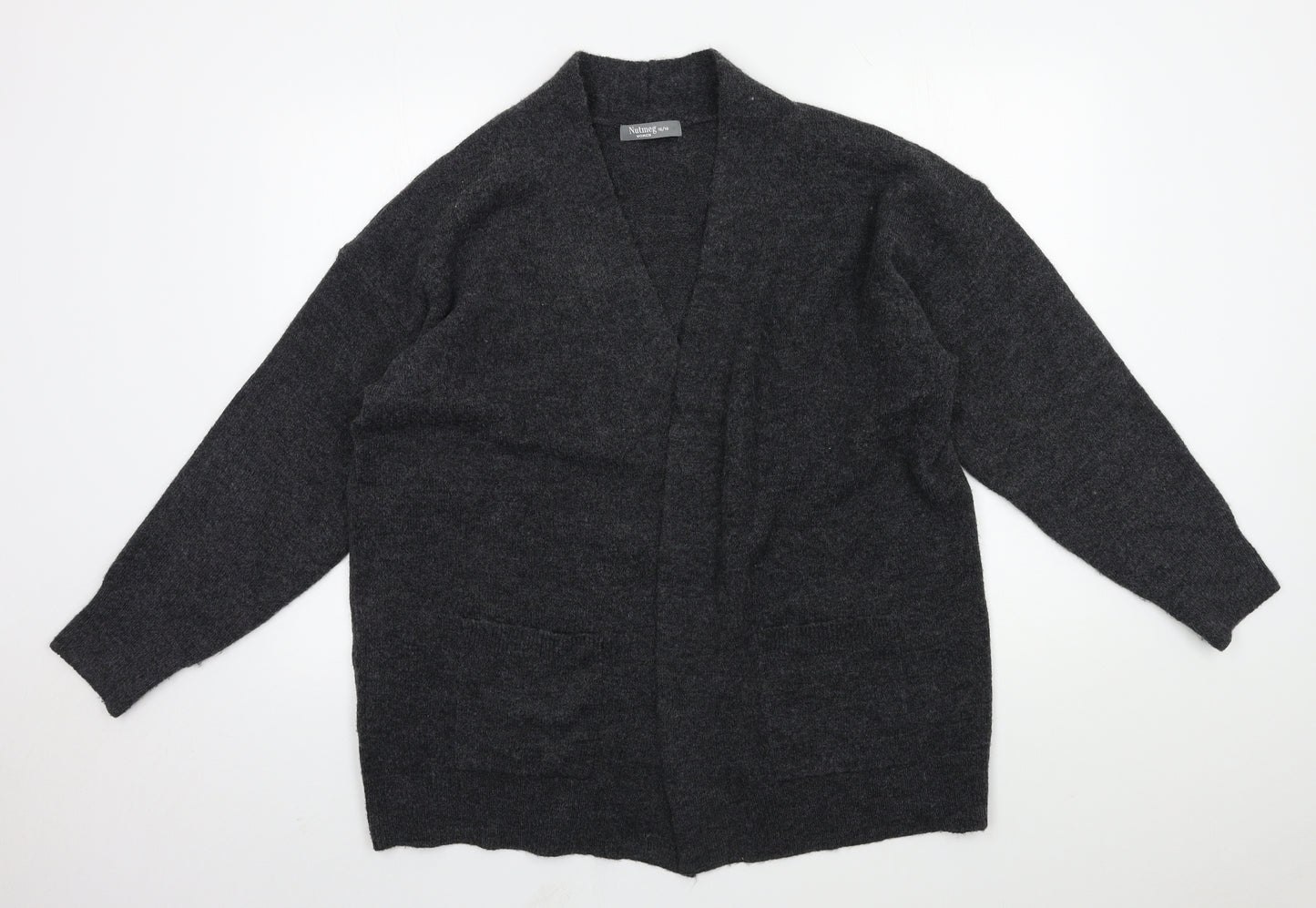Nutmeg Womens Grey  Knit Cardigan Jumper Size 16