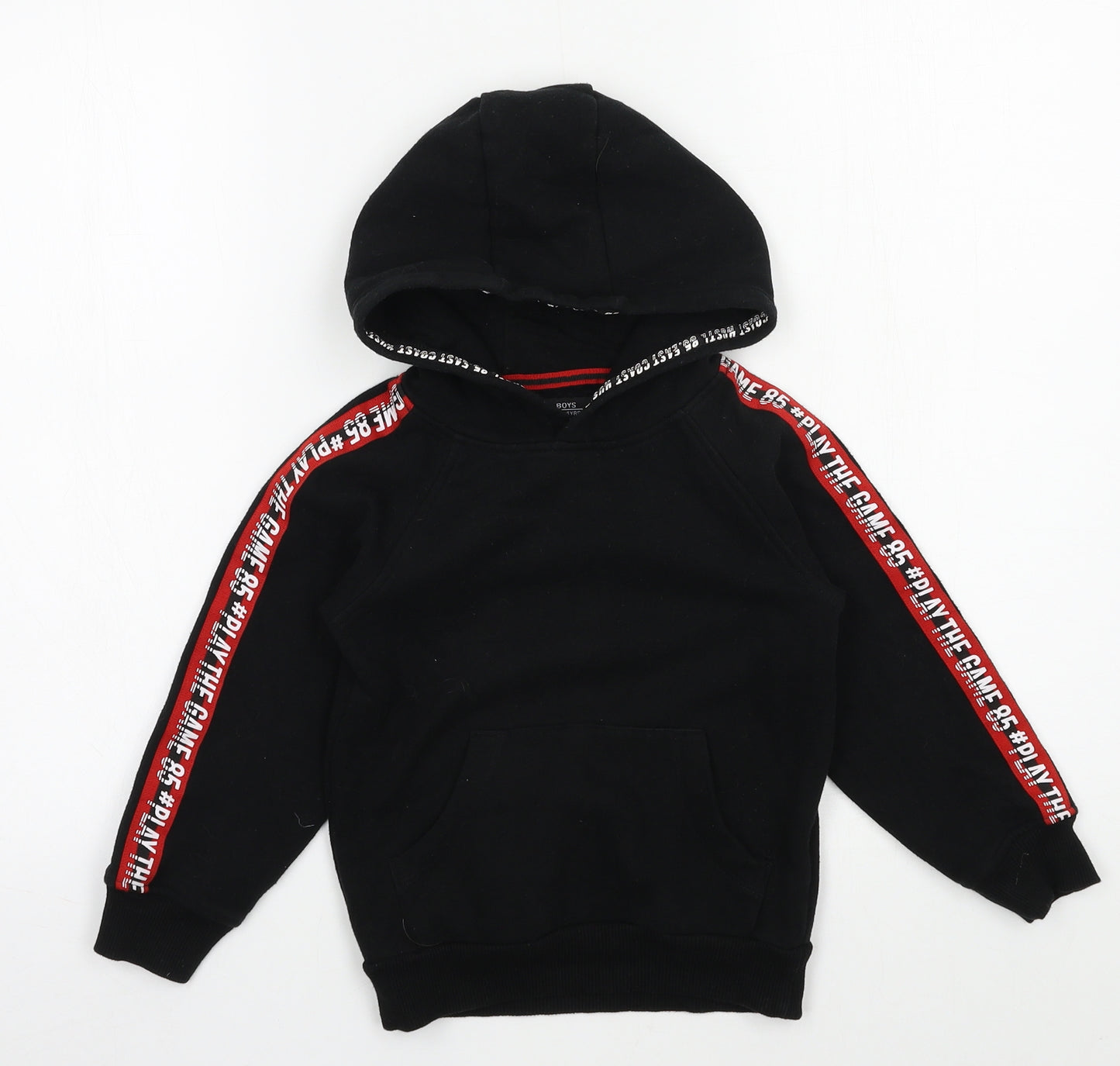 Matalan Boys Black  Jersey Pullover Hoodie Size 4 Years  - play the game