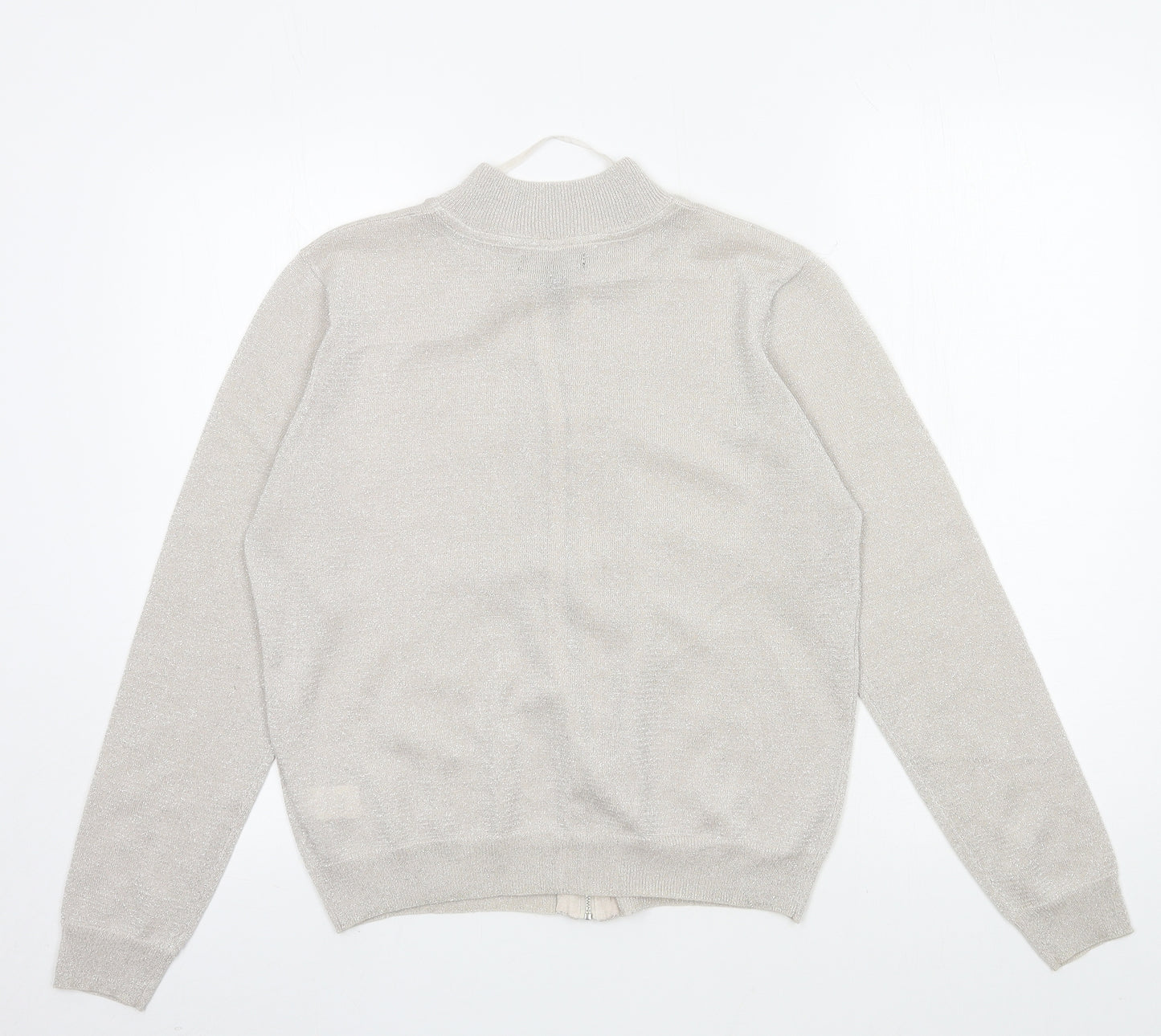 Atmosphere Womens Silver  Knit Full Zip Jumper Size 14