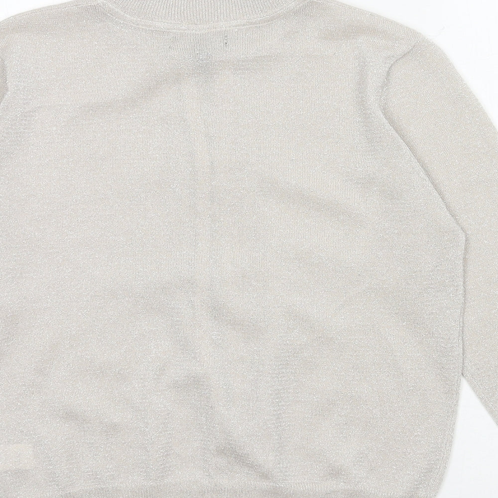 Atmosphere Womens Silver  Knit Full Zip Jumper Size 14