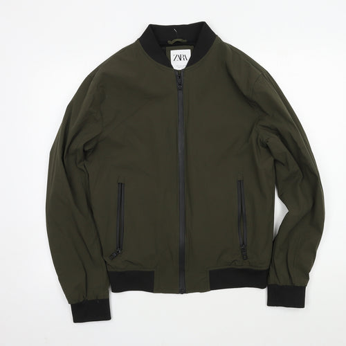 Zara Mens Green   Bomber Jacket Jacket Size S