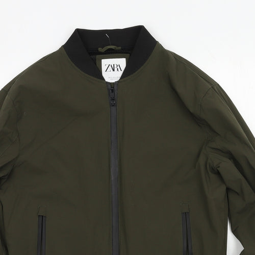 Zara Mens Green   Bomber Jacket Jacket Size S