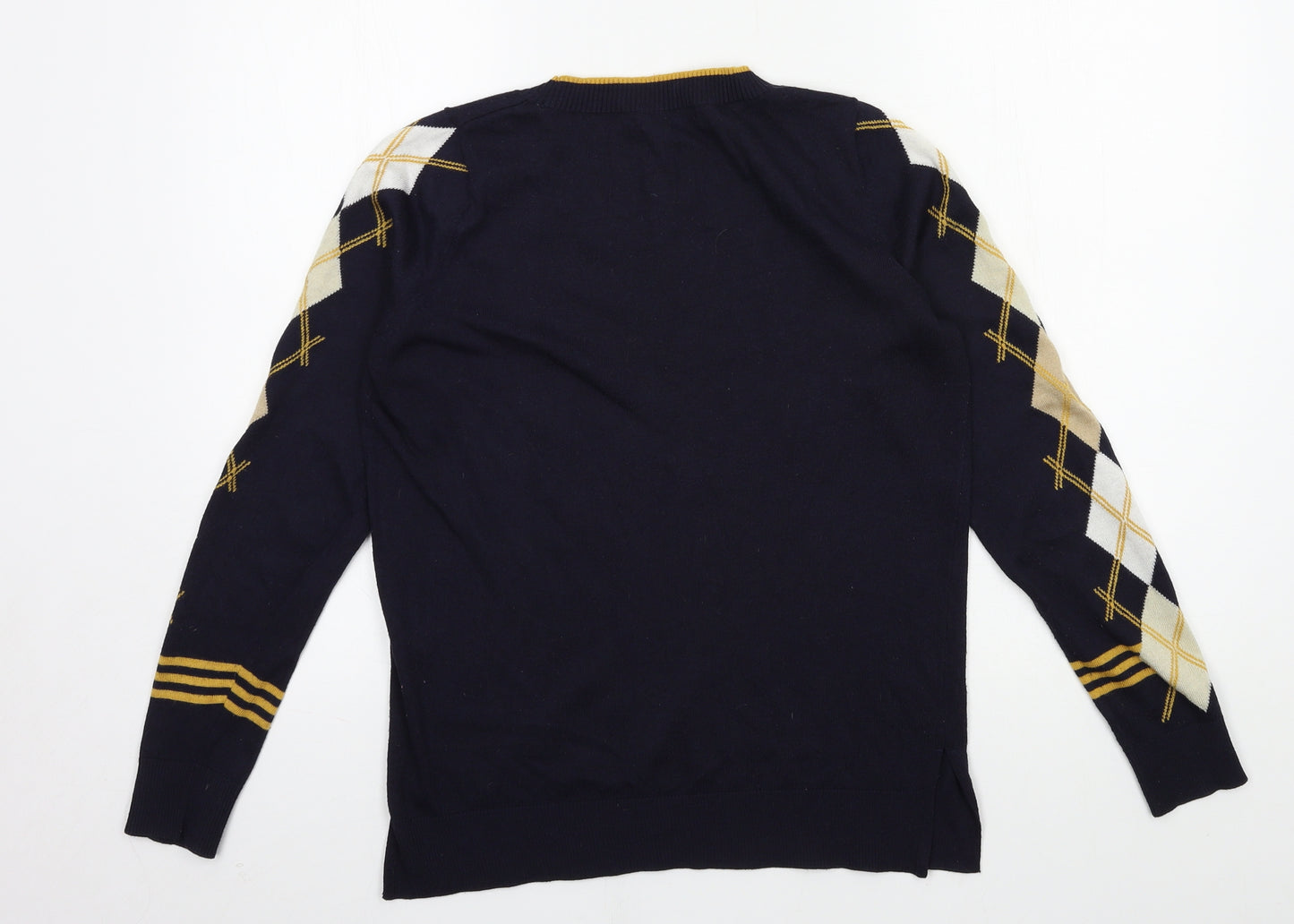 NEXT Womens Blue Argyle/Diamond Knit Pullover Jumper Size 8