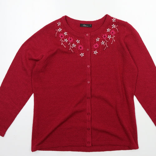 Bonmarché Womens Pink  Knit Cardigan Jumper Size M