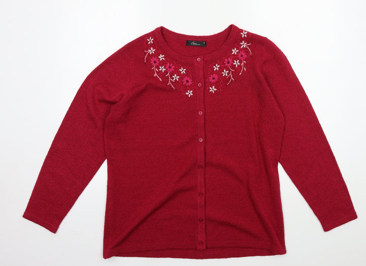 Bonmarché Womens Pink Knit Cardigan Jumper Size M