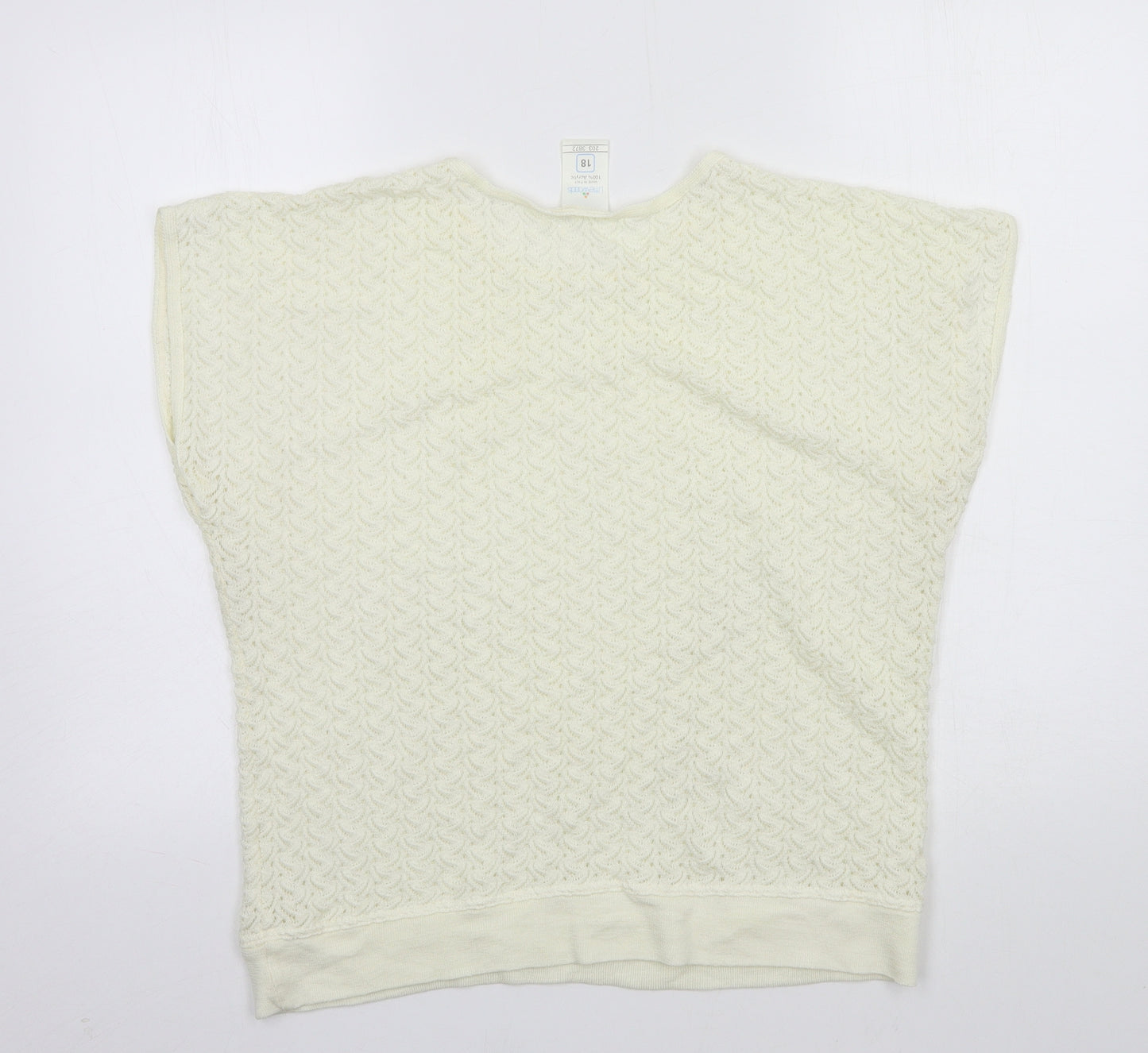 Littlewoods Womens Ivory  Knit Basic T-Shirt Size 18