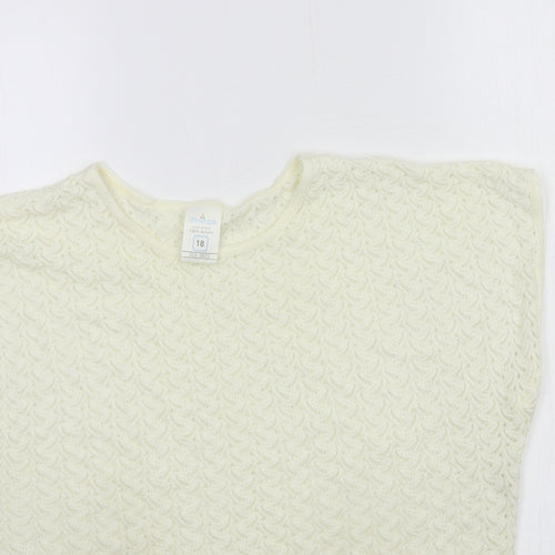 Littlewoods Womens Ivory  Knit Basic T-Shirt Size 18