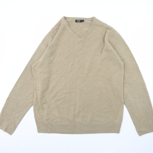 F&F Mens Beige   Pullover Jumper Size XL