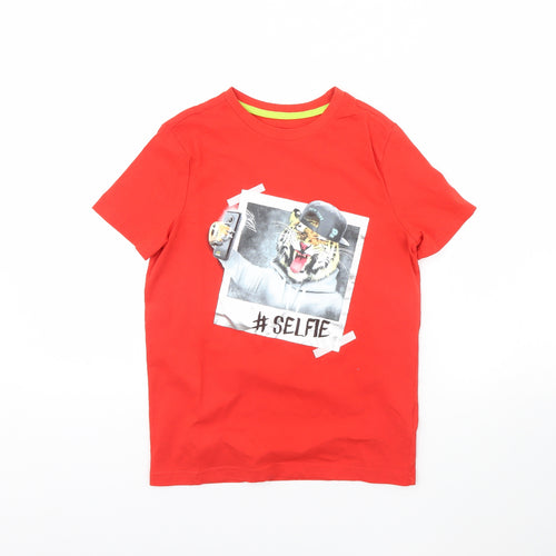 F&F Boys Red   Basic T-Shirt Size 8 Years  - SELFIE