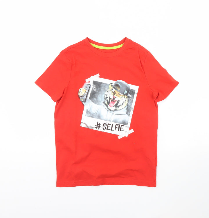 F&F Boys Red   Basic T-Shirt Size 8 Years  - SELFIE