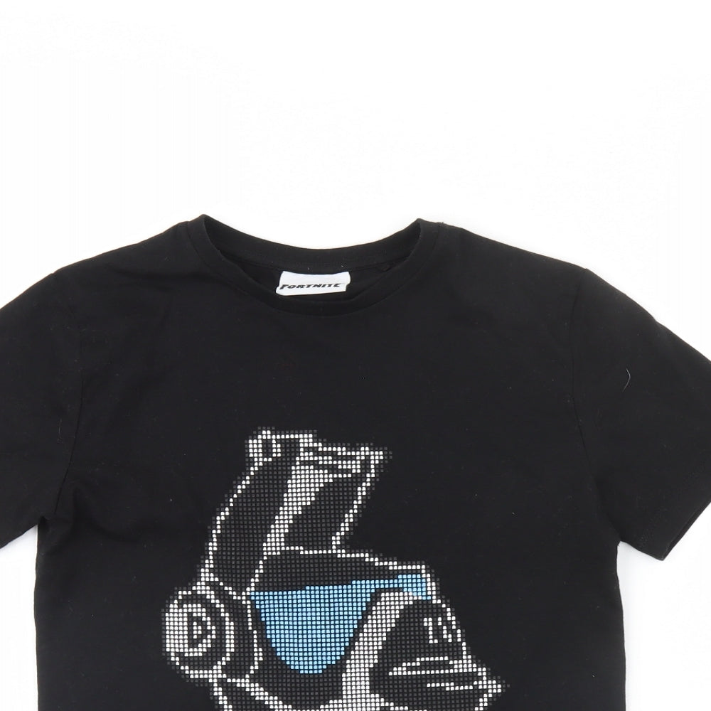 NEXT Boys Black   Basic T-Shirt Size 10 Years  - Fortnite