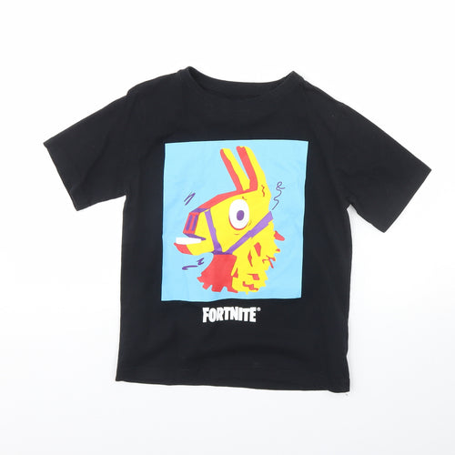 Fortnite Boys Black   Basic T-Shirt Size M  - Fortnite