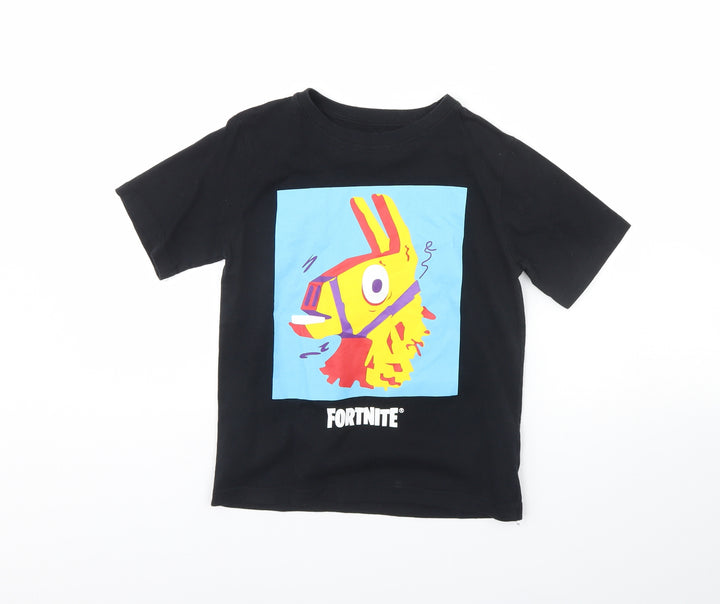 Fortnite Boys Black   Basic T-Shirt Size M  - Fortnite