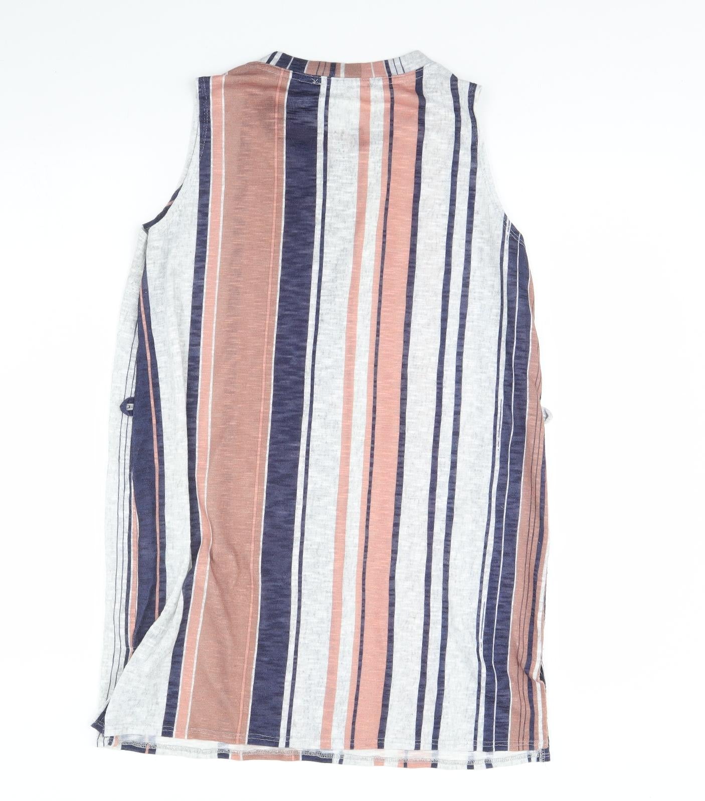 George Womens Grey Striped  Basic Tank Size 16