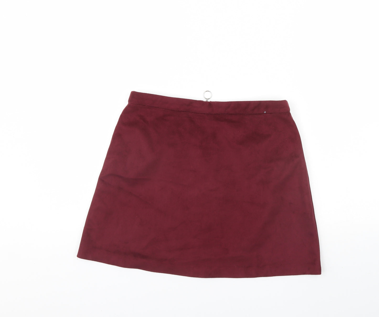 Primark Womens Red  Velour Mini Skirt Size 12