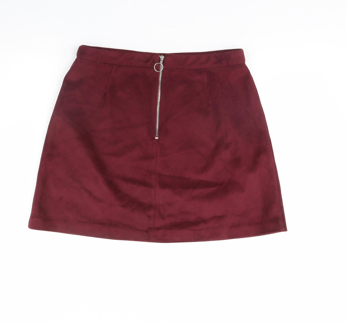 Primark Womens Red  Velour Mini Skirt Size 12