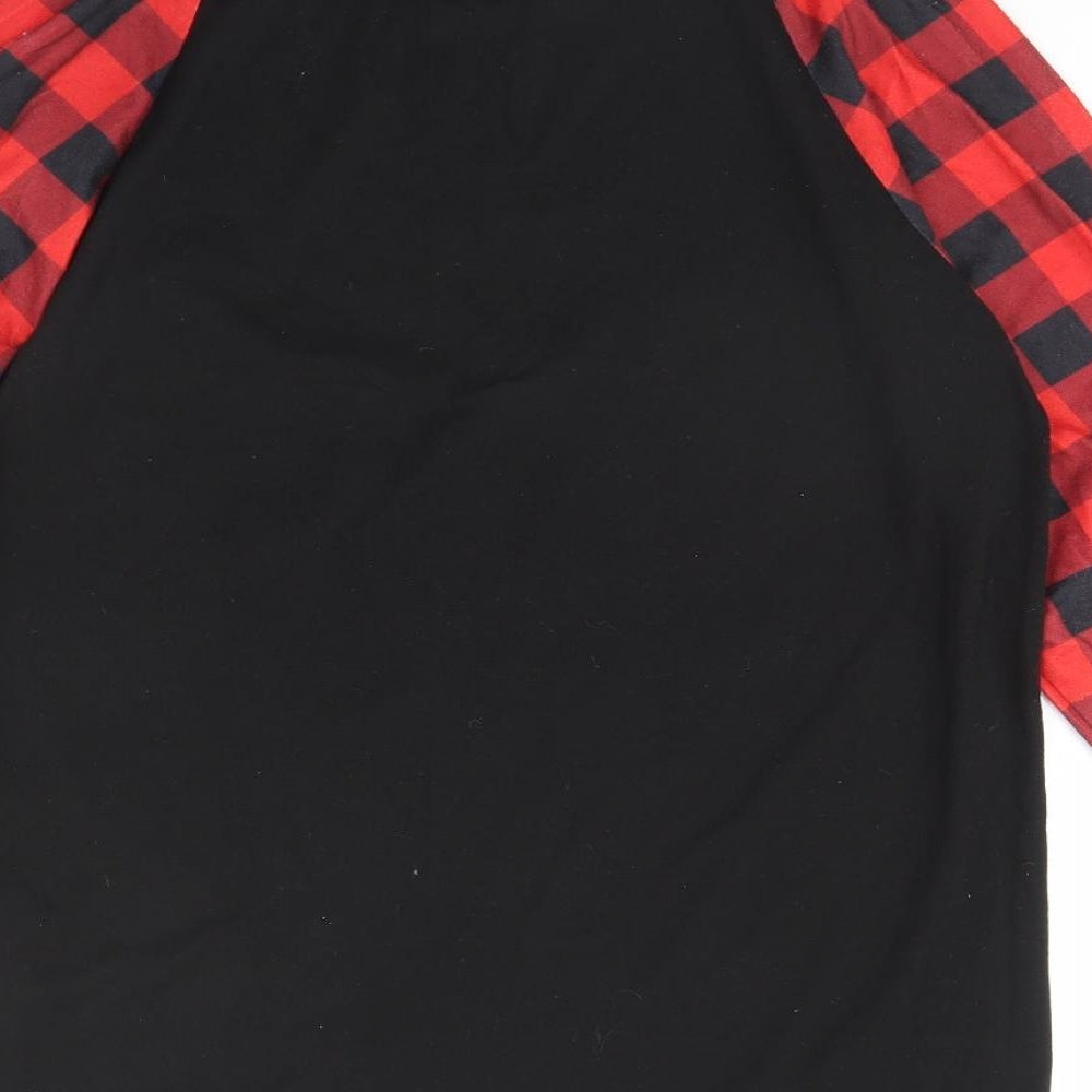 Preworn Mens Black Plaid   Pyjama Top Size S  - Christmas 2020