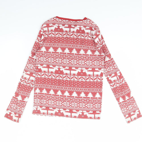 Primark Boys Red Striped   Pyjama Top Size 10 Years  - Christmas