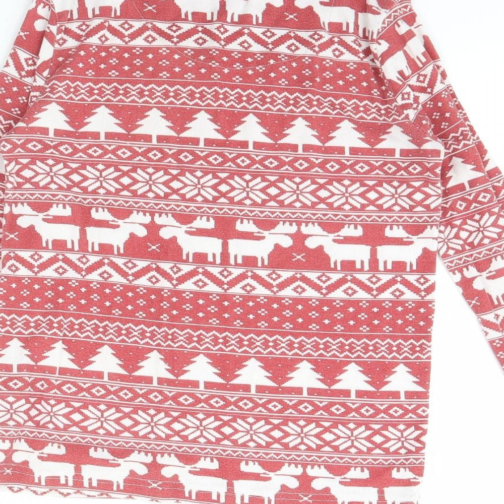 Primark Boys Red Striped   Pyjama Top Size 10 Years  - Christmas