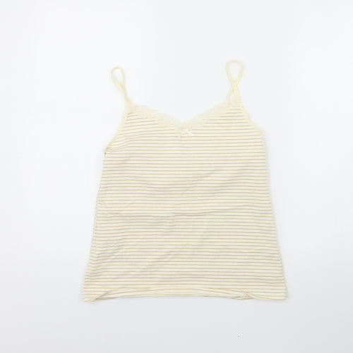 Preworn Womens Ivory Striped  Basic Tank Size 14
