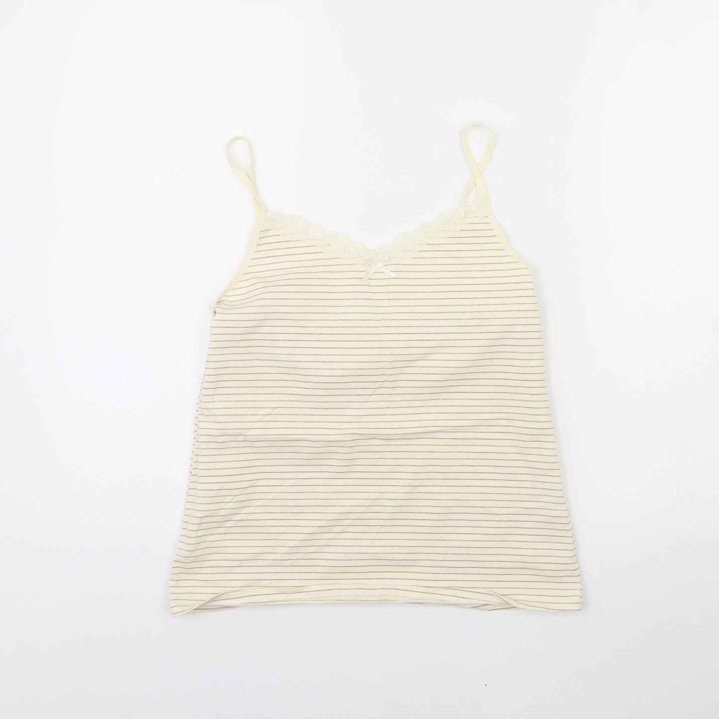 Preworn Womens Ivory Striped  Basic Tank Size 14