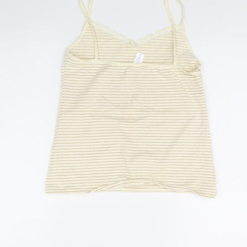 Preworn Womens Ivory Striped  Basic Tank Size 14