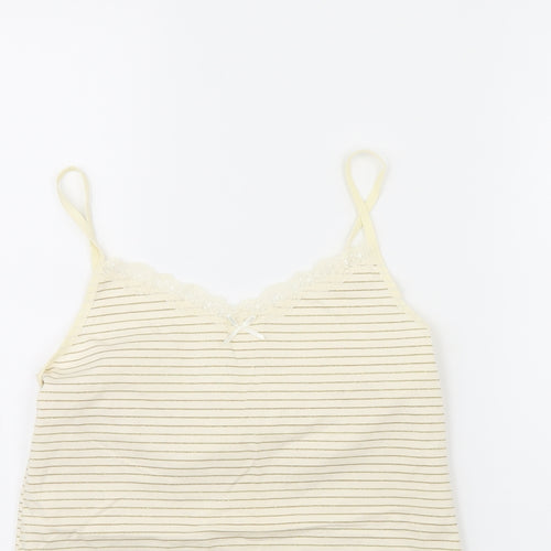 Preworn Womens Ivory Striped  Basic Tank Size 14