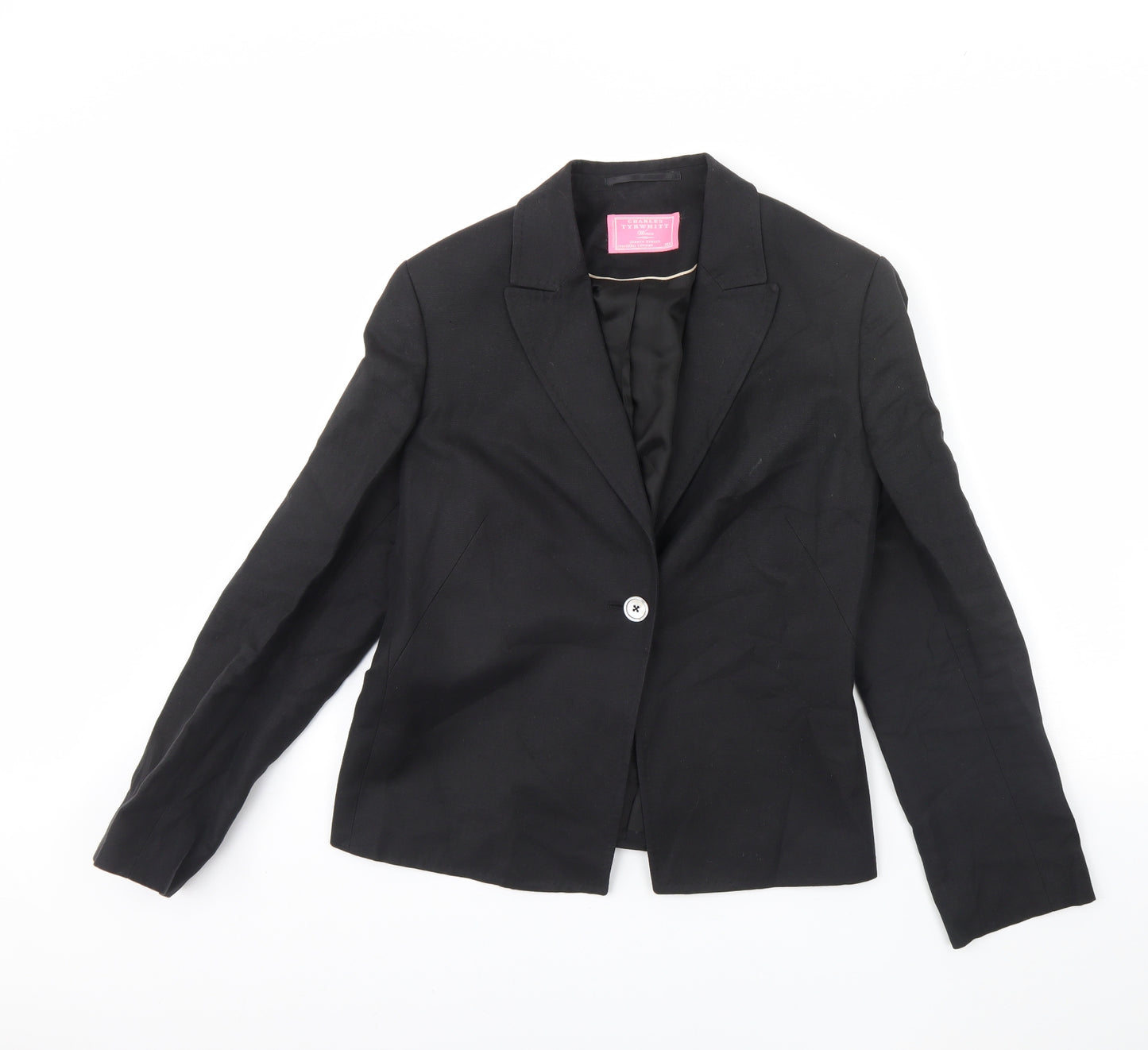 Charles Tyrwhitt Womens Black   Jacket Blazer Size 16  - Shoulder Pads