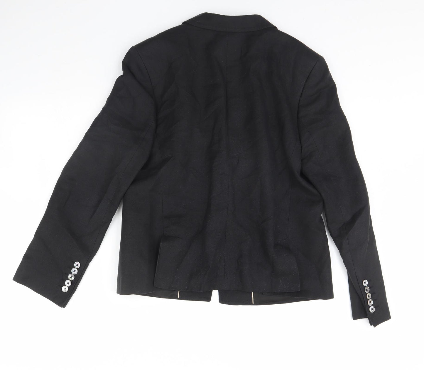 Charles Tyrwhitt Womens Black   Jacket Blazer Size 16  - Shoulder Pads