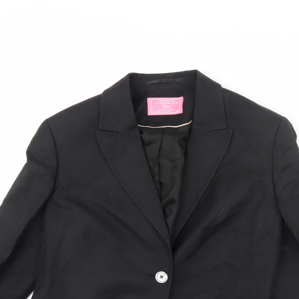 Charles Tyrwhitt Womens Black   Jacket Blazer Size 16  - Shoulder Pads