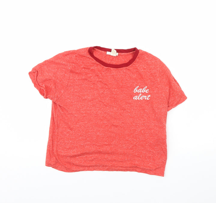 FOREVER 21 Womens Red Basic T-Shirt Size S