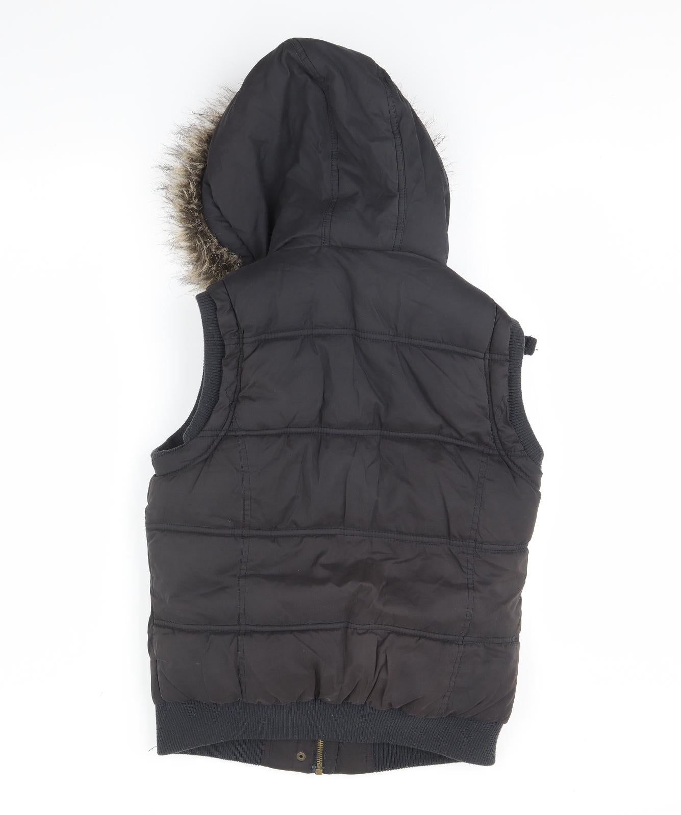 New Look Womens Black   Gilet Coat Size 14