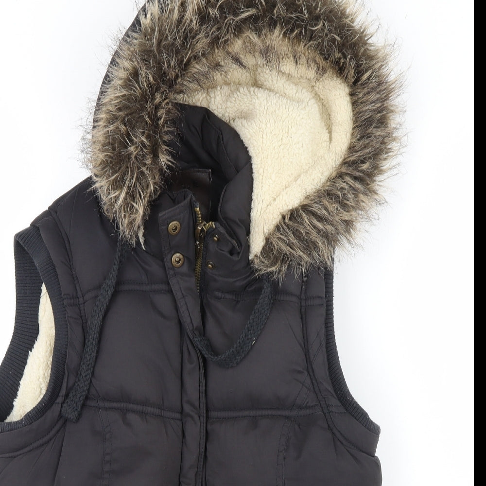 New Look Womens Black   Gilet Coat Size 14