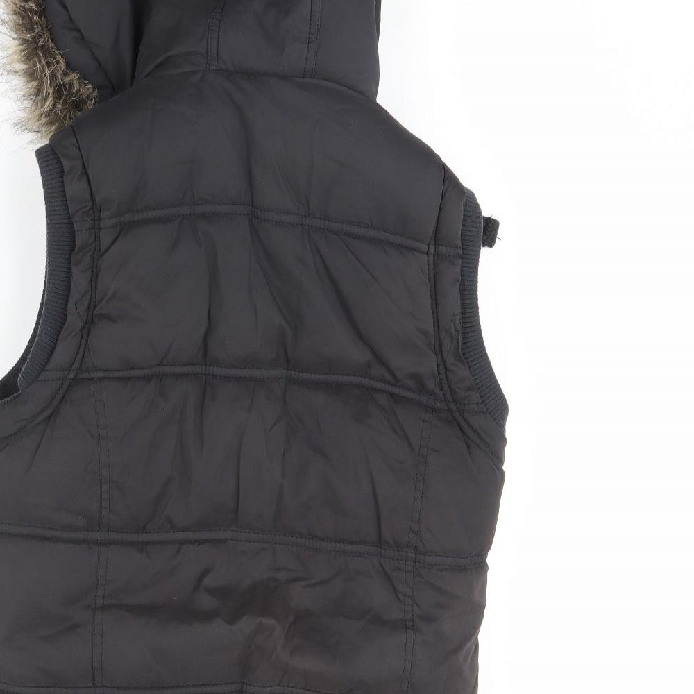 New Look Womens Black   Gilet Coat Size 14