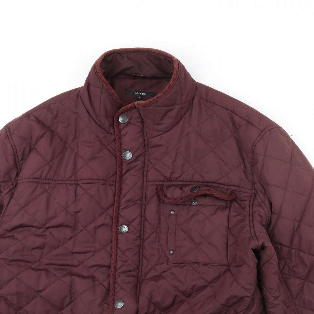 George Mens Purple   Rain Coat Coat Size XL