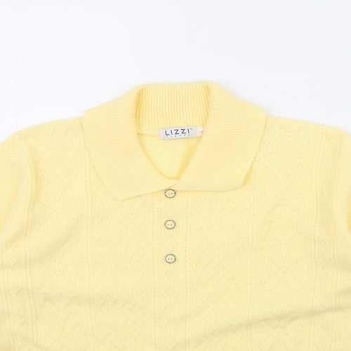 Lizzi Clarke Womens Yellow   Henley Jumper Size L