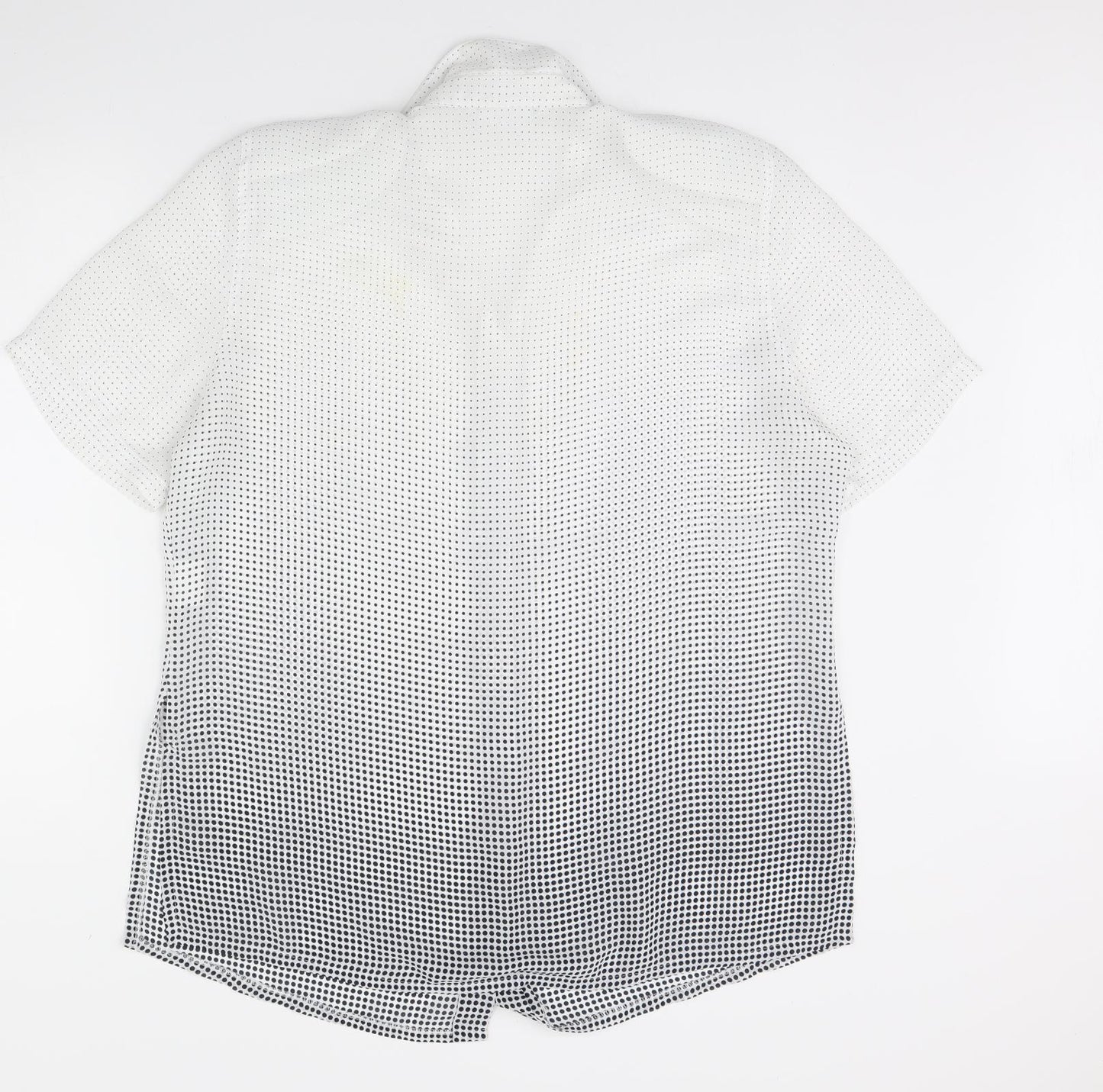 Basler Mens White Polka Dot   Dress Shirt Size 44  - Shoulder Pads