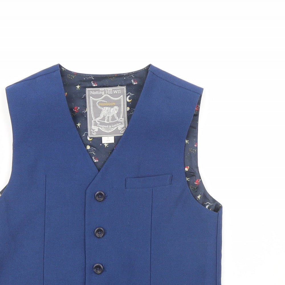 Monsoon Boys Blue   Jacket Waistcoat Size 9 Years