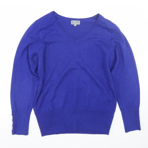 JM Collection Womens Blue   Pullover Jumper Size XS