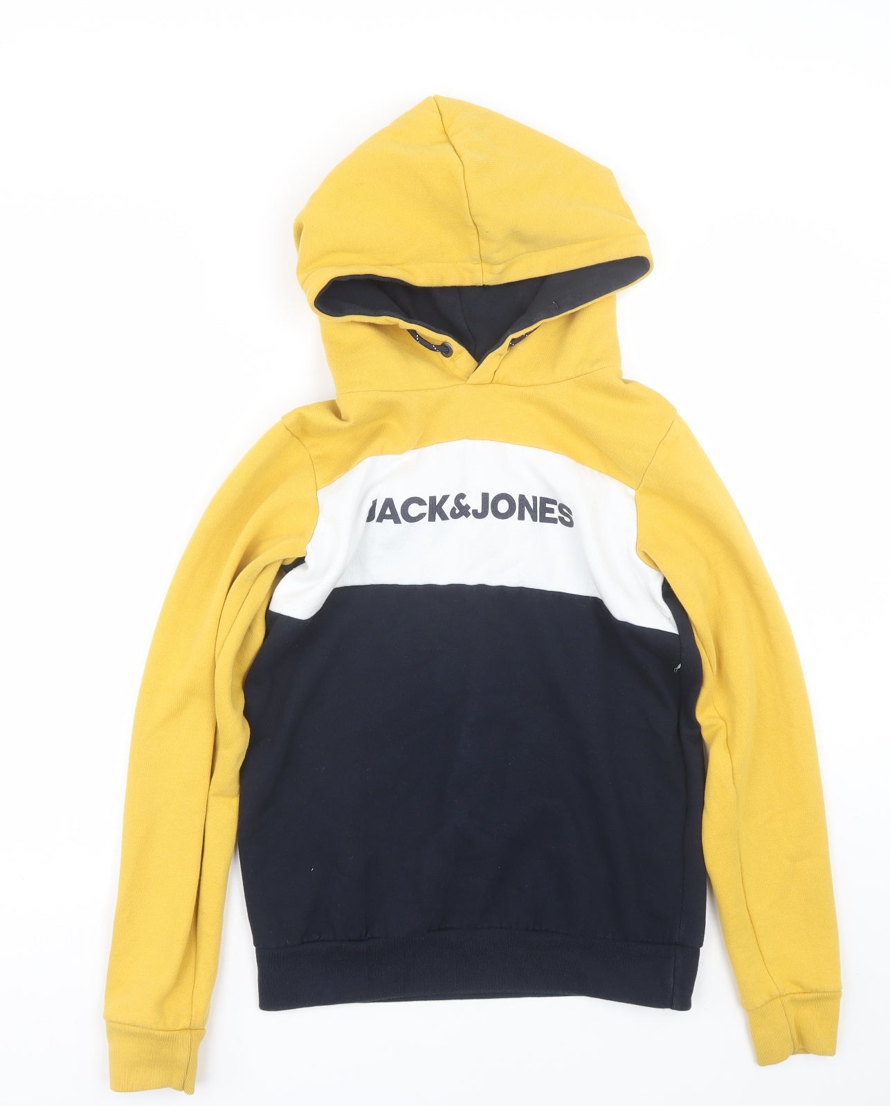 JACK & JONES Boys Yellow   Pullover Hoodie Size 13-14 Years