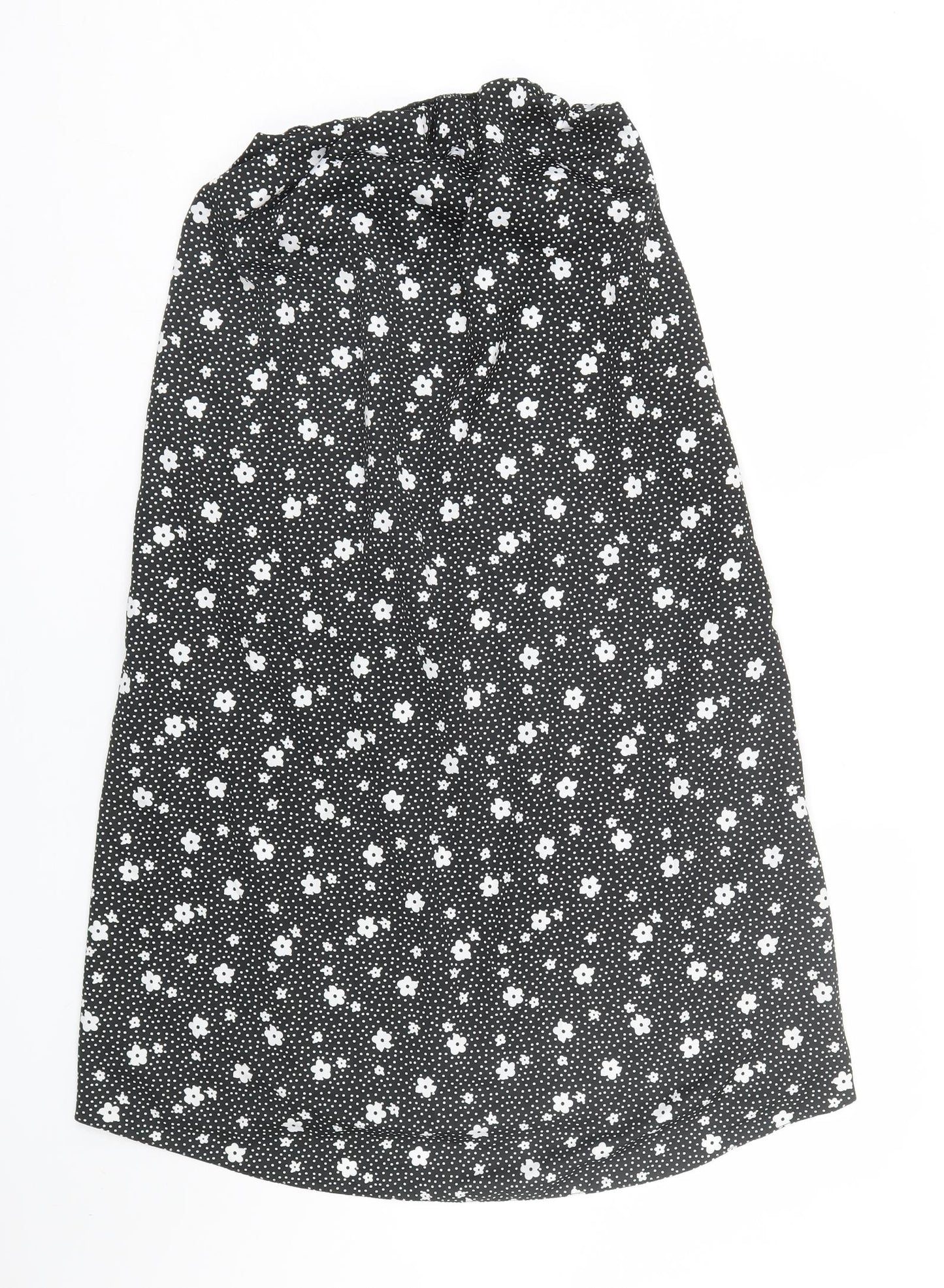 ASOS Womens Black Floral  Flare Skirt Size 14