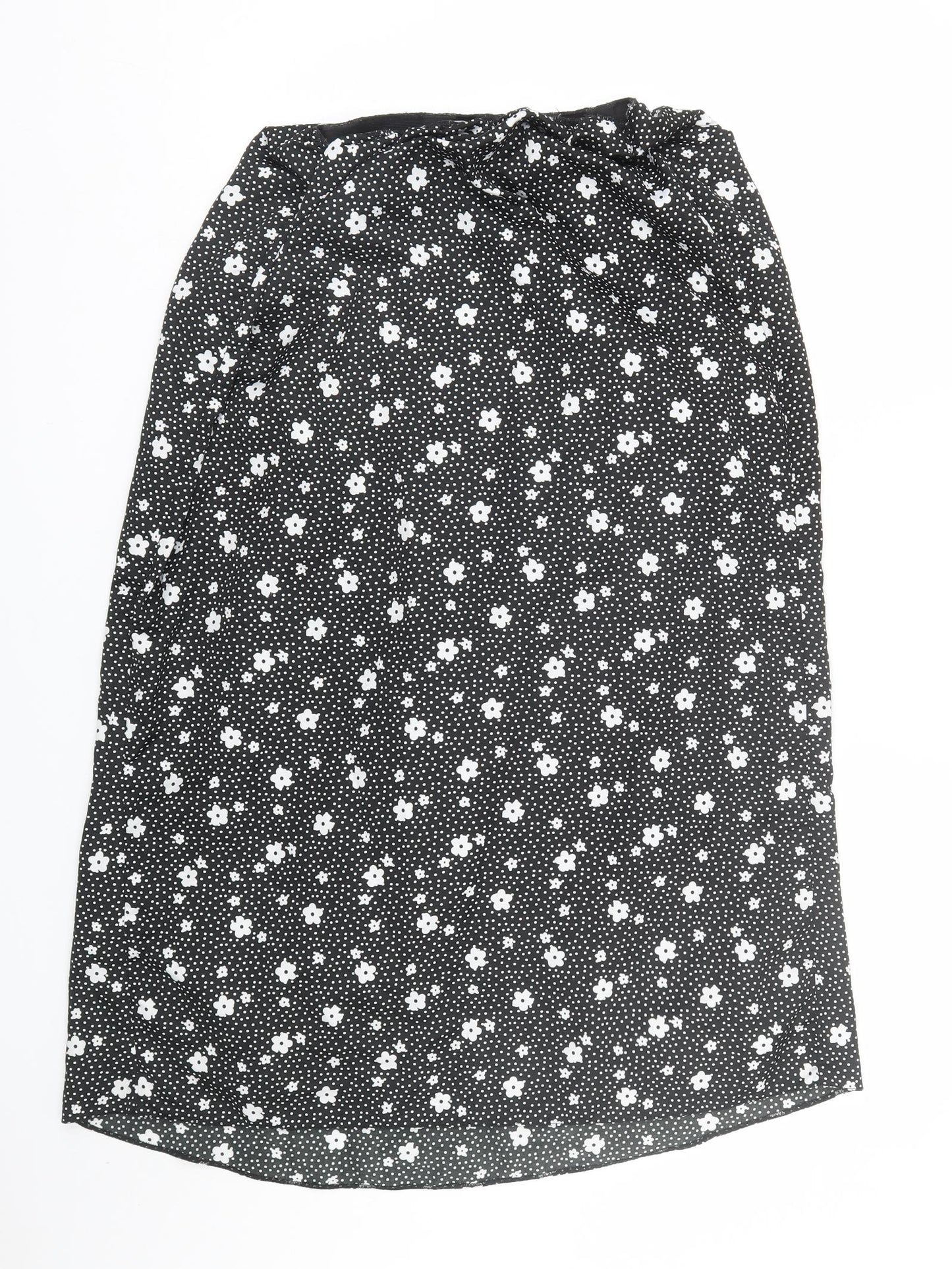 ASOS Womens Black Floral  Flare Skirt Size 14