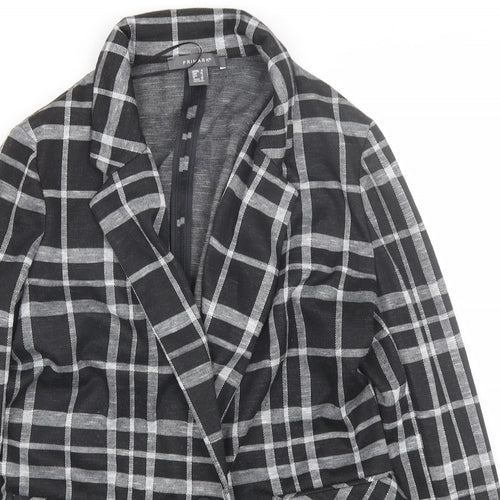 Primark Womens Black Plaid  Jacket Suit Size 8