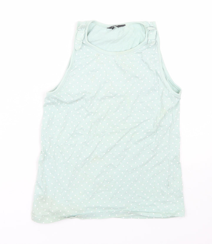 George Girls Green Polka Dot  Basic Tank Size 11-12 Years