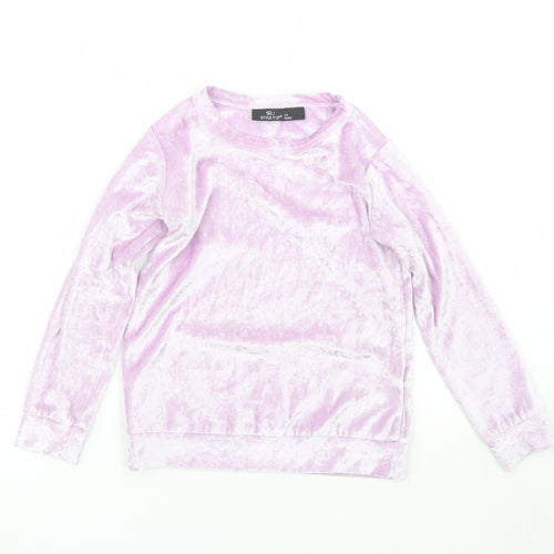Style it up Girls Purple  Velour Basic T-Shirt Size 7-8 Years