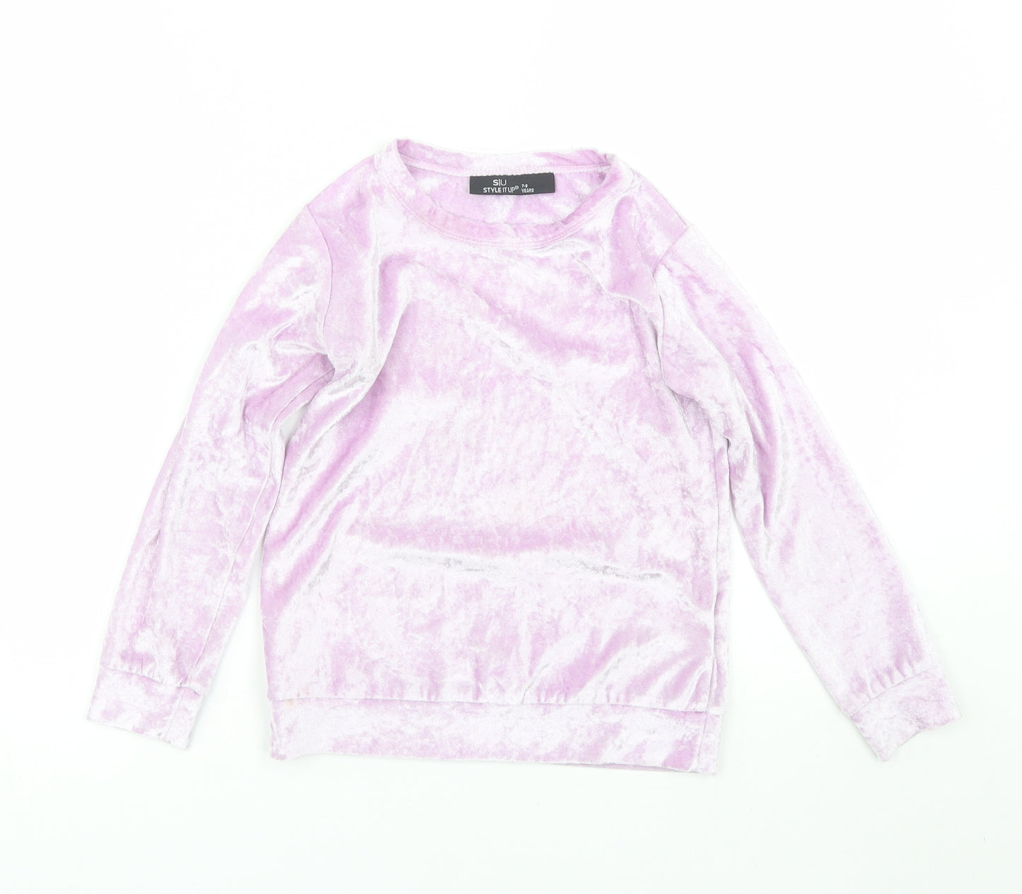 Style it up Girls Purple  Velour Basic T-Shirt Size 7-8 Years