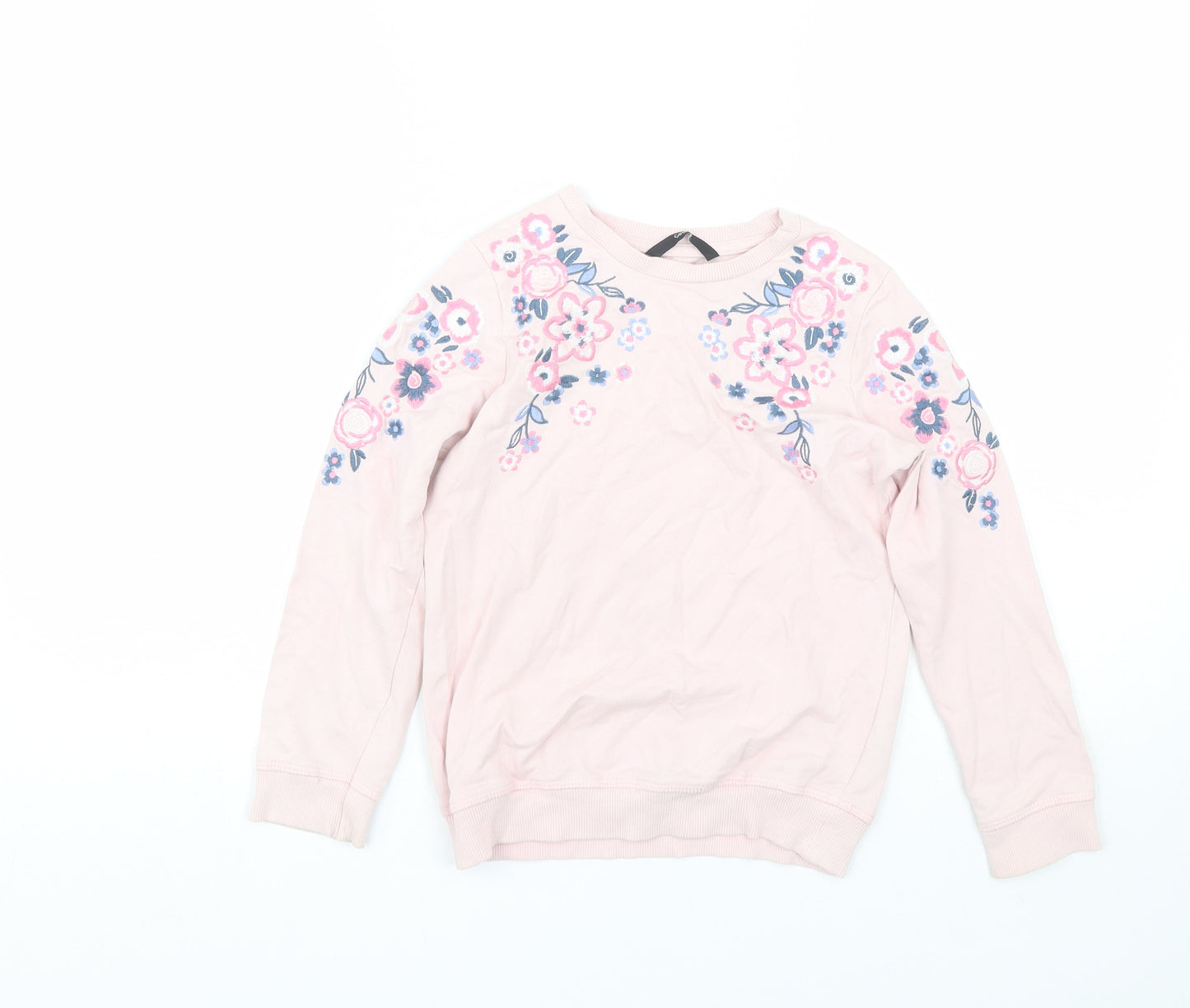 George Girls Pink Floral  Pullover Sweatshirt Size 7-8 Years