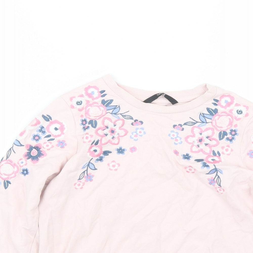 George Girls Pink Floral  Pullover Sweatshirt Size 7-8 Years