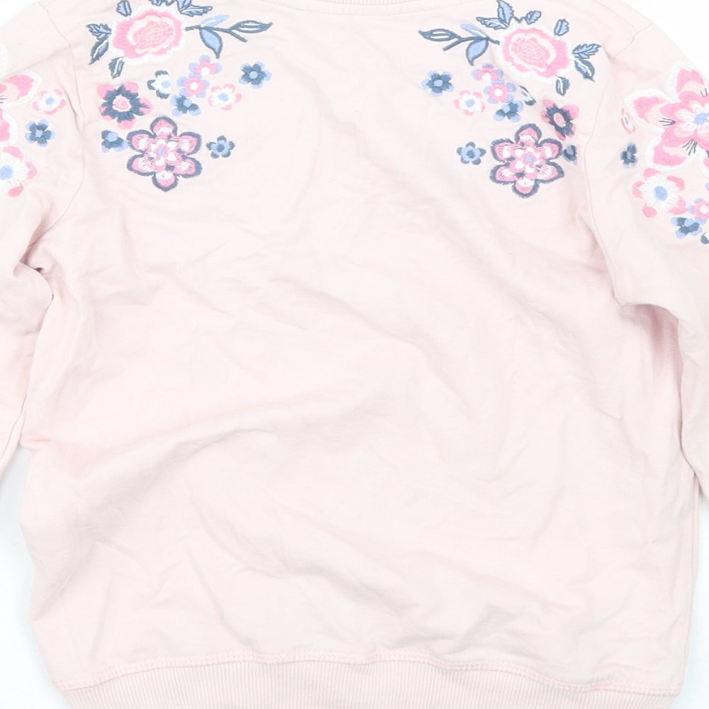 George Girls Pink Floral  Pullover Sweatshirt Size 7-8 Years